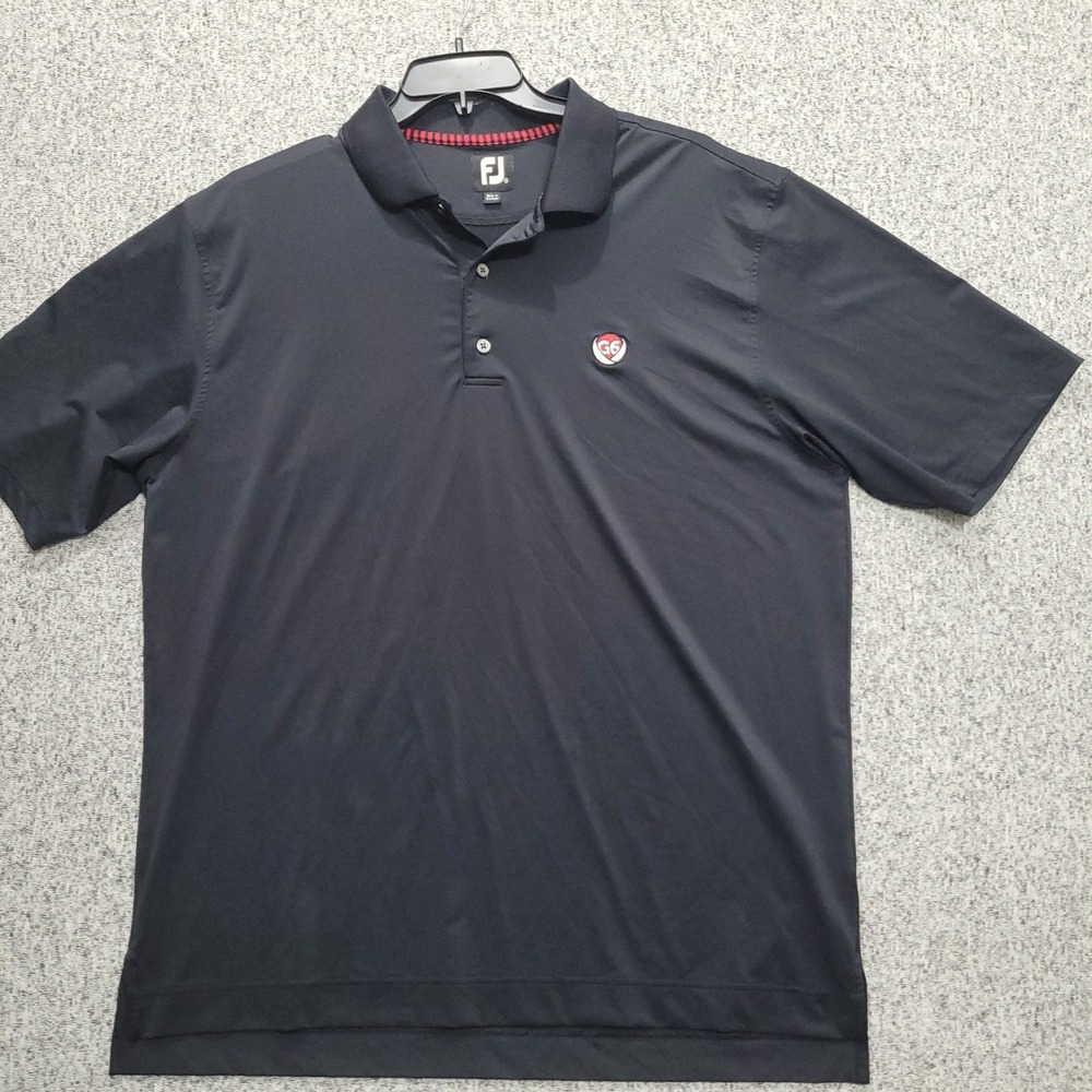 FootJoy Mens XL Black G6 Performance Golf Polo Short Sleeve Shirt FJ Stretch